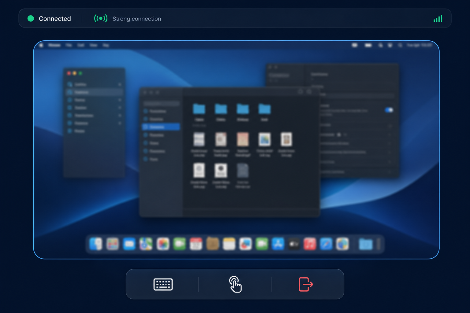 Mac Direct session — connected remote screen
